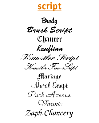 script typefaces